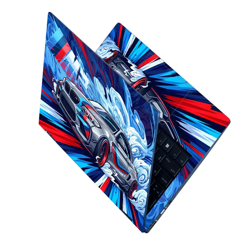 BMW M2 Comic Art Grey Swirl Laptop Skin - View 2
