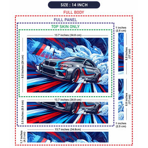 BMW M2 Comic Art Grey Swirl Laptop Skin - View 7