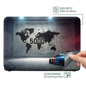 BMW M4 GT3 5000 World Map Front Laptop Skin - View 4