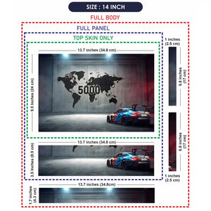 BMW M4 GT3 5000 World Map Front Laptop Skin - View 7