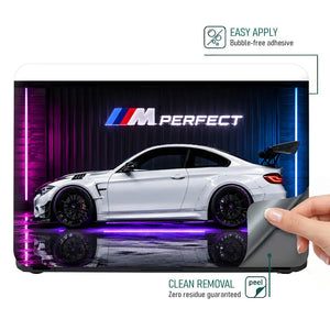 BMW M4 M Perfect Neon Laptop Skin - View 4