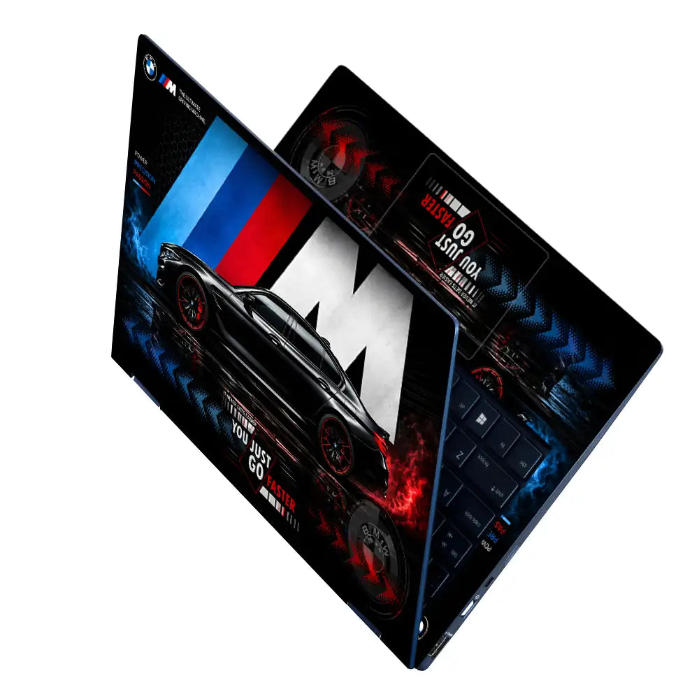 BMW M5 Black Go Faster Laptop Skin - View 2