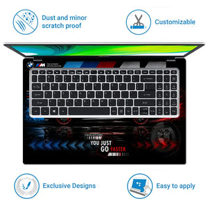 BMW M5 Black Go Faster Laptop Skin - View 5