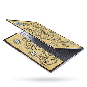 Boat Compass Brown Shaded Map Laptop Skin - View 3
