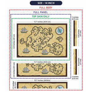 Boat Compass Brown Shaded Map Laptop Skin - View 7