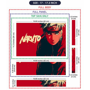 Bold Red Anime Ninja Portrait Laptop Skin - View 9