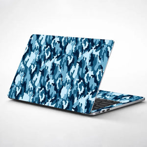 Camouflage Aqua Blue Laptop Skin - View 1
