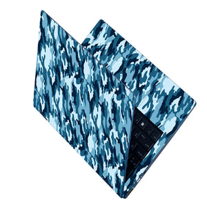 Camouflage Aqua Blue Laptop Skin - View 2