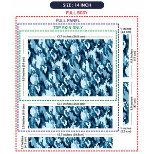 Camouflage Aqua Blue Laptop Skin - View 7