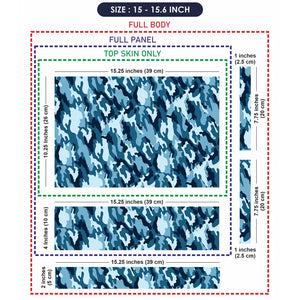 Camouflage Aqua Blue Laptop Skin - View 8