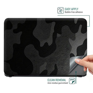 Camouflage Black Carbon Laptop Skin - View 4