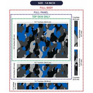 Camouflage Blue Grey Urban Laptop Skin - View 7