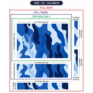 Camouflage Blue Hexagon Laptop Skin - View 6