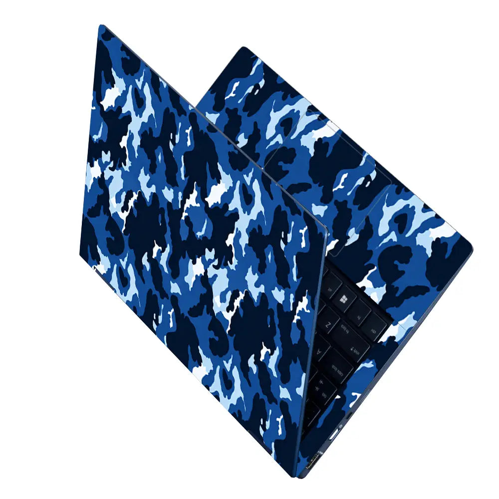 Camouflage Blue White Urban Laptop Skin - View 2