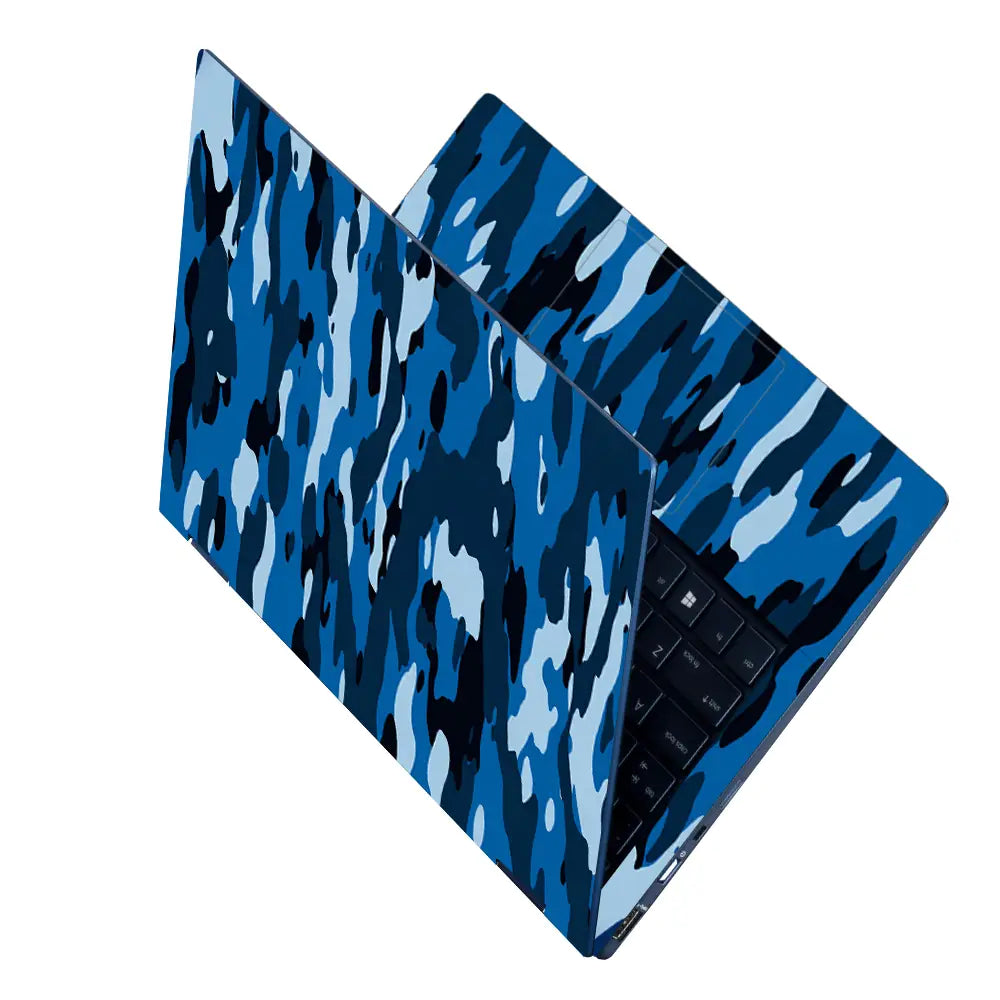 Camouflage Bright Blue Urban Laptop Skin - View 2