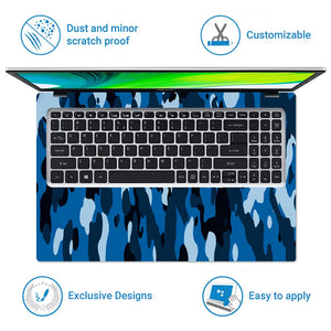 Camouflage Bright Blue Urban Laptop Skin - View 5