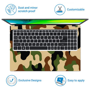 Camouflage Brown Woodland Laptop Skin - View 5