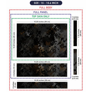 Camouflage Dark Distressed Digital Laptop Skin - View 8