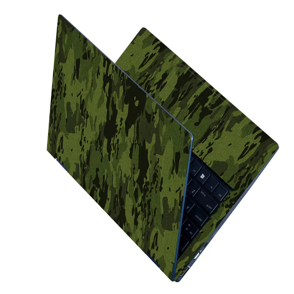 Camouflage Dark Forest Green Laptop Skin - View 2