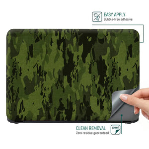 Camouflage Dark Forest Green Laptop Skin - View 4