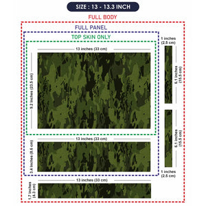Camouflage Dark Forest Green Laptop Skin - View 6