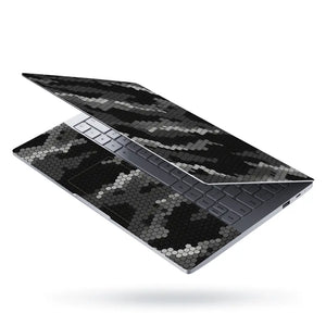 Camouflage Dark Hexagon Laptop Skin - View 3