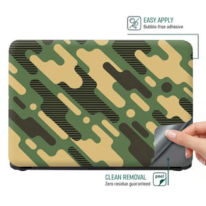 Camouflage Diagonal Stripe Green Laptop Skin - View 4