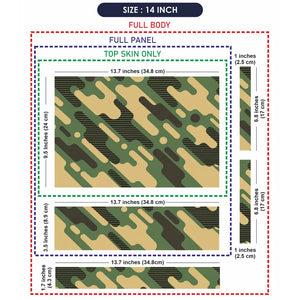 Camouflage Diagonal Stripe Green Laptop Skin - View 7
