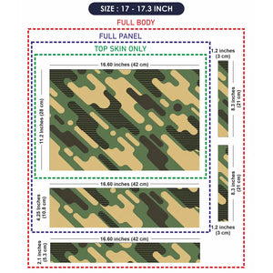 Camouflage Diagonal Stripe Green Laptop Skin - View 9