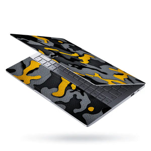 Camouflage Gold Accent Hex Laptop Skin - View 3
