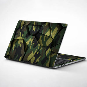 Camouflage Green Cracked Geometric Laptop Skin - View 1