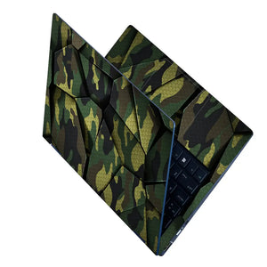 Camouflage Green Cracked Geometric Laptop Skin - View 2