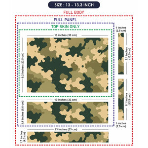 Camouflage Green Cream Woodland Laptop Skin - View 6