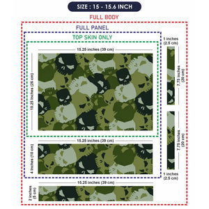Camouflage Green Skull Laptop Skin - View 8