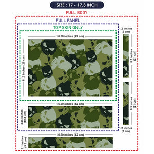 Camouflage Green Skull Laptop Skin - View 9