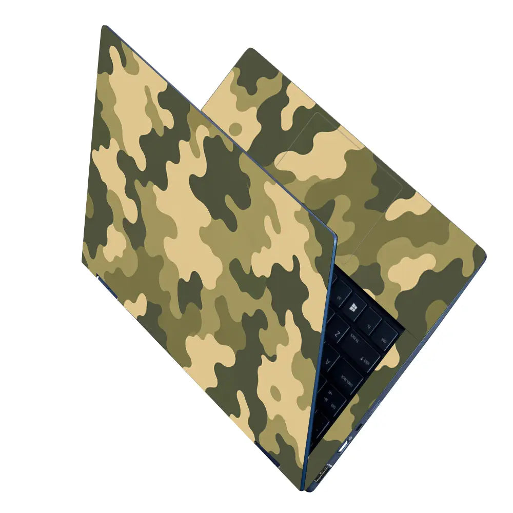 Camouflage Khaki Tan Laptop Skin - View 2