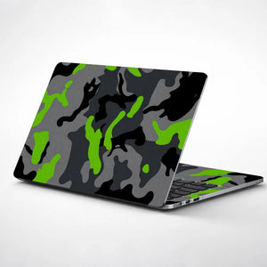 Camouflage Lime Accent Urban Laptop Skin - View 1