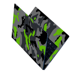 Camouflage Lime Accent Urban Laptop Skin - View 2