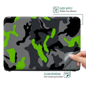 Camouflage Lime Accent Urban Laptop Skin - View 4
