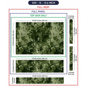 Camouflage Olive Grunge Laptop Skin - View 8