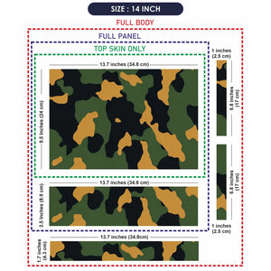 Camouflage Olive Orange Woodland Laptop Skin - View 7