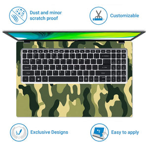 Camouflage Olive Sage Laptop Skin - View 5
