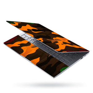 Camouflage Orange Hex Laptop Skin - View 3
