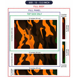Camouflage Orange Hex Laptop Skin - View 6
