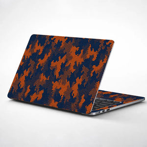 Camouflage Orange Navy Digital Laptop Skin - View 1