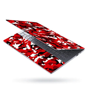 Camouflage Red Black White Laptop Skin - View 3