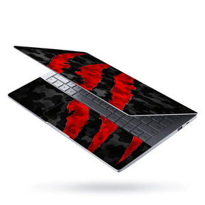 Camouflage Red Claw Slash Laptop Skin - View 3
