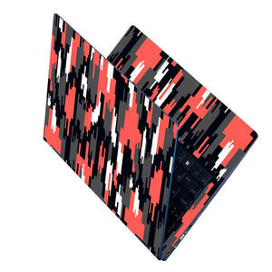 Camouflage Red Glitch Stripe Laptop Skin - View 2