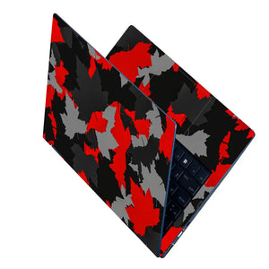 Camouflage Red Maple Leaf Laptop Skin - View 2