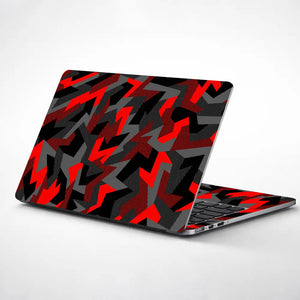 Camouflage Red Shard Geometric Laptop Skin - View 1